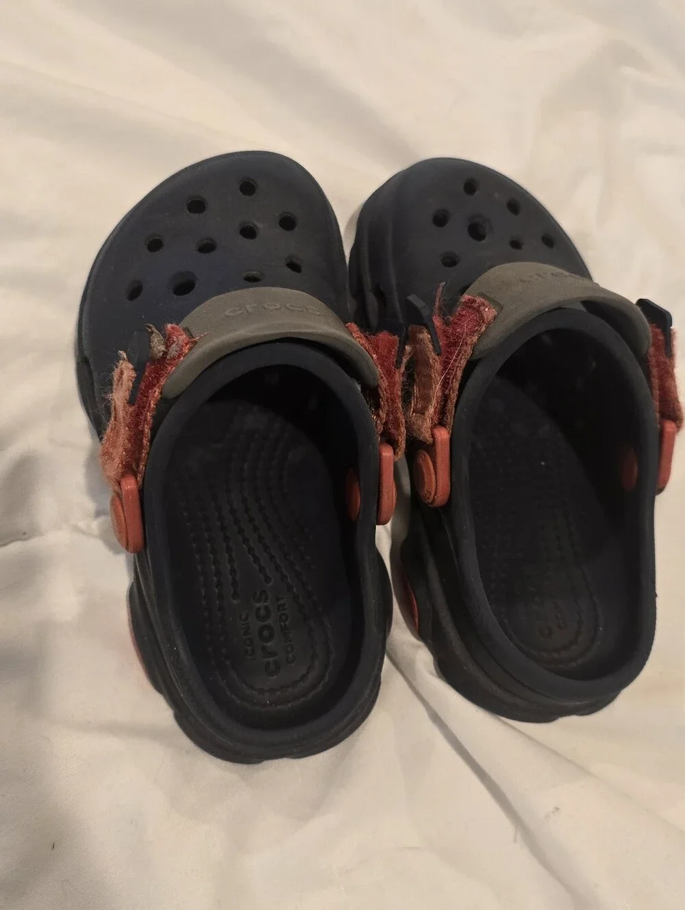 Crocs Children's All-Terrain Clogs Navy and Red Size 10